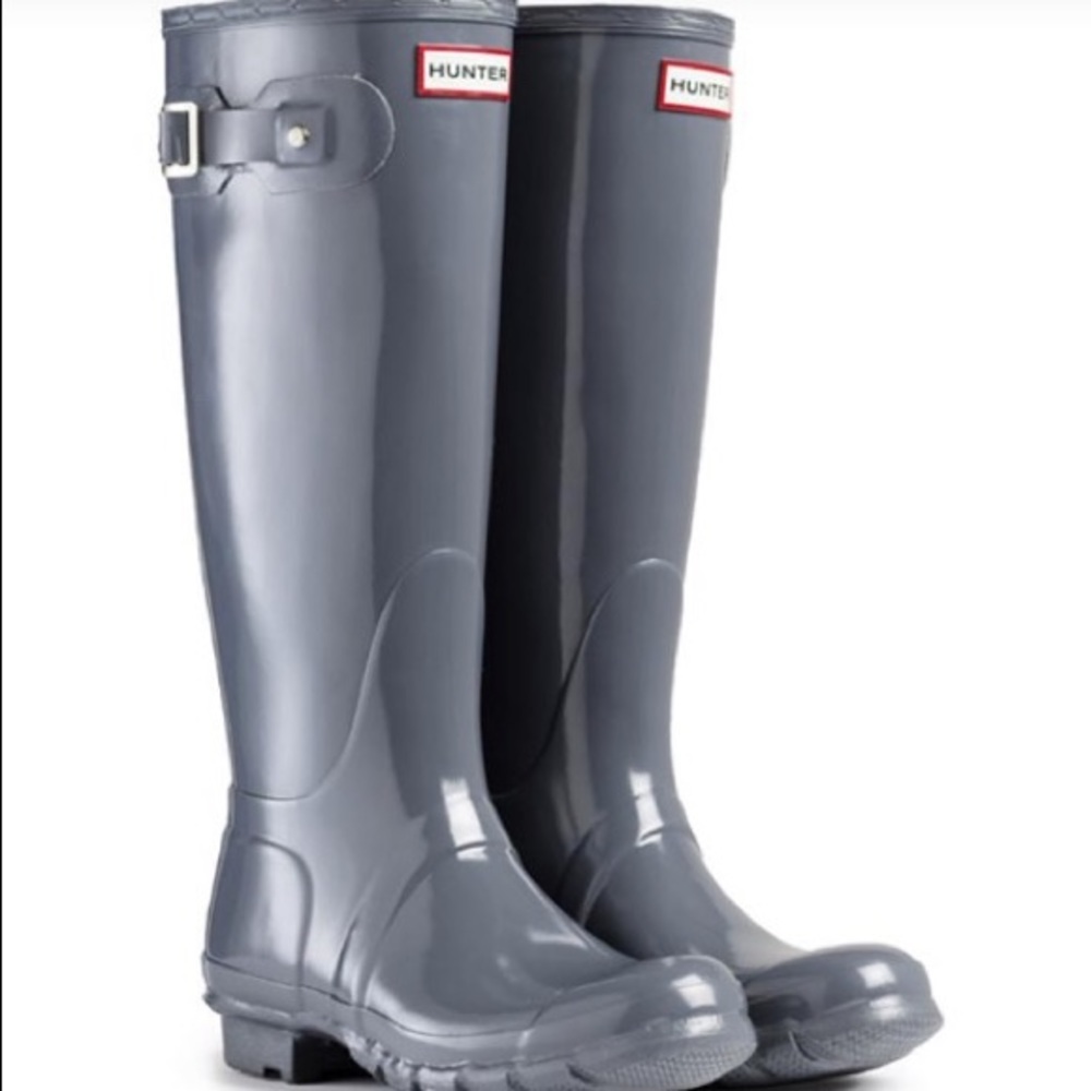 Tall Hunter Boots size 7, gray gloss!